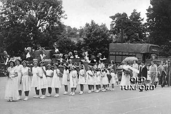 Procession entering school playground - 19??