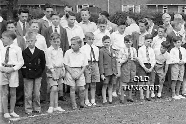 Children on the school field waiting for the procession - 19??