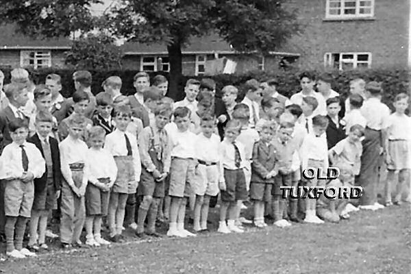 Children on the school field waiting for the procession - 19??