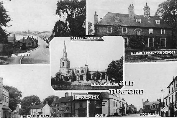 Postcard with five views of Tuxford