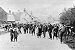 Crowd and cattle on Newark Road, market day?