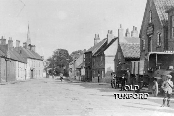 Retford Mutial Co-operative Industrial Society lorry and horse and cart on Newcastle Street